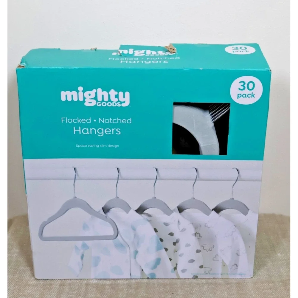 Baby Hangers Felt Gray MIGHTY GOODS 30 Per Box